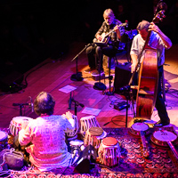 Explore photos of multi grammy award winning musicians Bela Fleck, Zakir Hussain, and Edgar Meyer with Rakesh Chaurasia at SFJAZZ in San Francisco November 19, 2023
